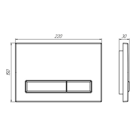Картинка Инсталляция для подвесного унитаза с кнопкой смыва пластик хром глянцевая WP1410 АНИ Пласт