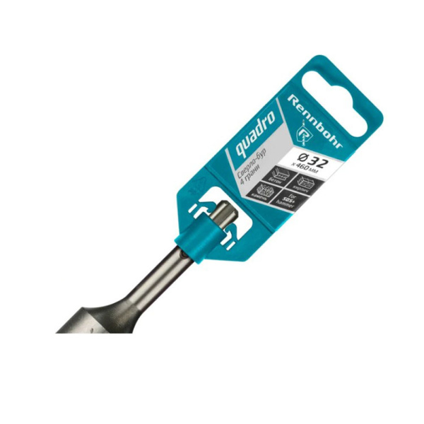Картинка Бур 32х460 мм SDS-plus 4 грани RENNBOHR Quadro