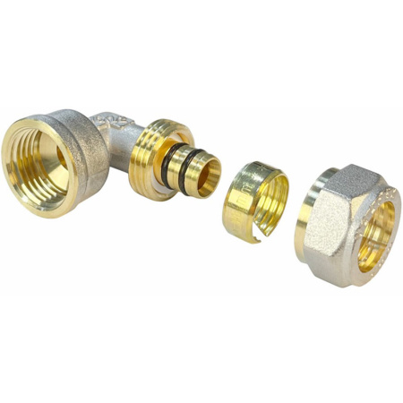 Картинка Уголок обжимной переходной для труб металлопласт Ø 20x1/2' ВР Valfex VF.352.N.020012