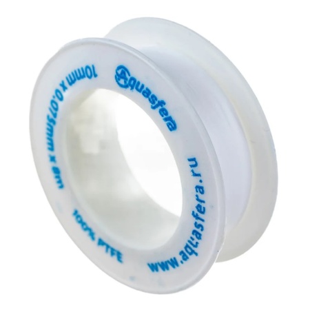 Лента ФУМ PTFE 6020 10х0,075х8000 мм катушка среда вода Aquasfera