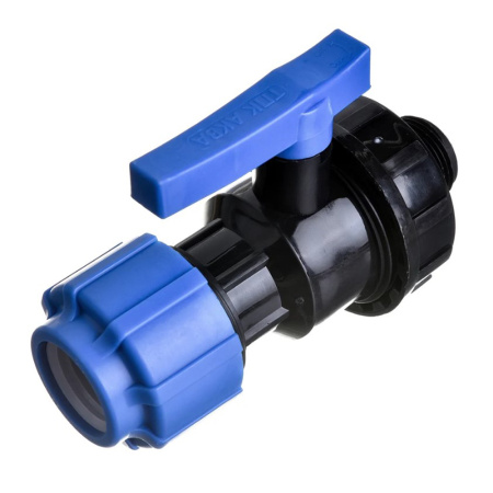 Картинка Кран шаровой компрессионный НР разъемный d 25х3/4" ТПК-АКВА Политэк