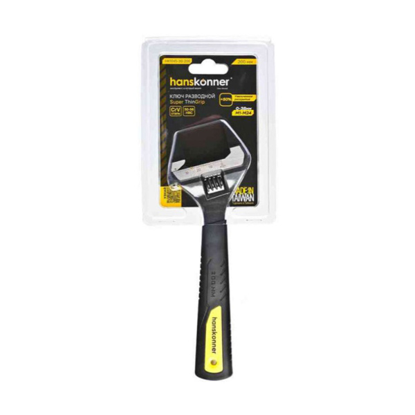 Картинка Ключ разводной 200 мм супер тонкие губки Hanskonner