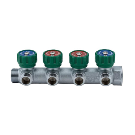 Картинка Коллектор регулирующий 3/4"х1/2" 4 выхода ALATO