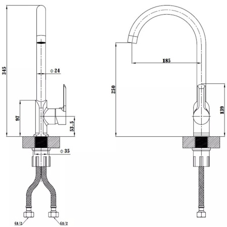 Картинка Смеситель для кухни ESKO SR519