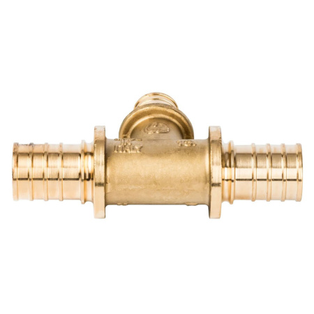 Картинка Тройник 25x20x25 мм латунь для труб из сшитого полиэтилена аксиальный STOUT