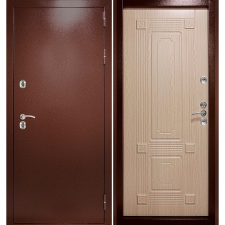 Дверь Термаль Ультра Беленый дуб 960х2050 правая с замком и дверной фурнитурой
