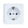 Universal Олимп розетка с заземлением Белая О-0028
