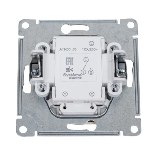 Картинка Переключатель проходной 1 клавиша с подсветкой в рамку Бежевый Systeme Electric ATLASDESIGN