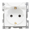 Картинка Розетка 1 пост с заземлением с крышкой и шторками Белая Legrand INSPIRIA