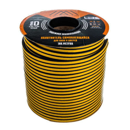 Картинка Уплотнитель 9х8 мм Черный 100 м TECH-TOP D