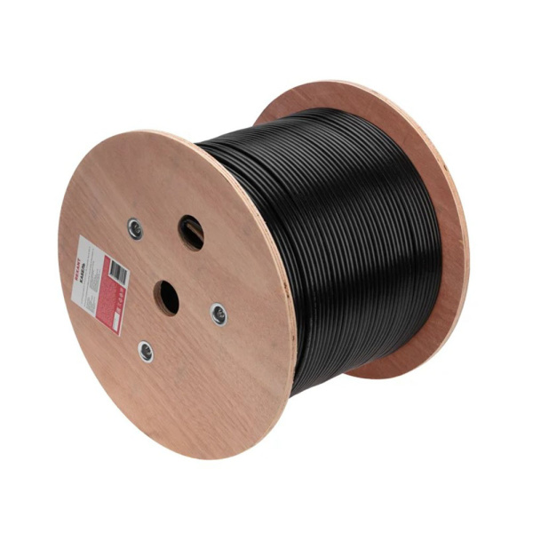 Картинка Кабель интернет витая пара U/UTP CAT 6 PE 23AWG Cu 0,57 мм Черный REXANT
