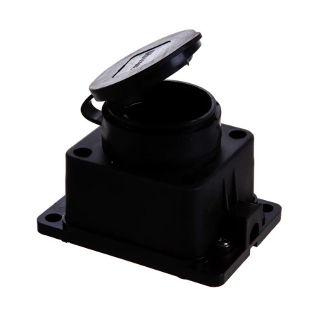 Картинка Колодка Каучук одноместная Черная с заглушкой 2P+PE 9321 IN HOME