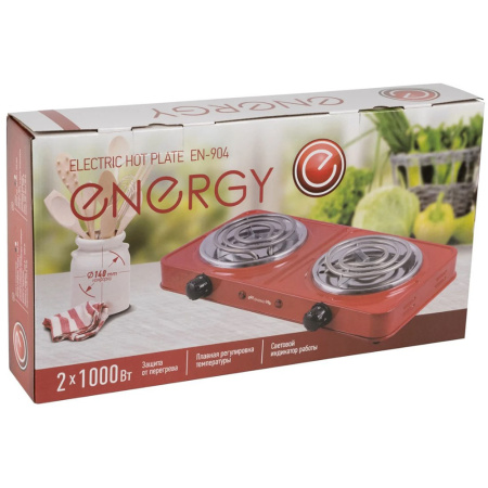 Изображение Плита электрическая настольная Energy EN-904 2 конфорки 2000 Вт Электроплитка Картинка Плита электрическая настольная Energy EN-904 2 конфорки 2000 Вт Электроплитка