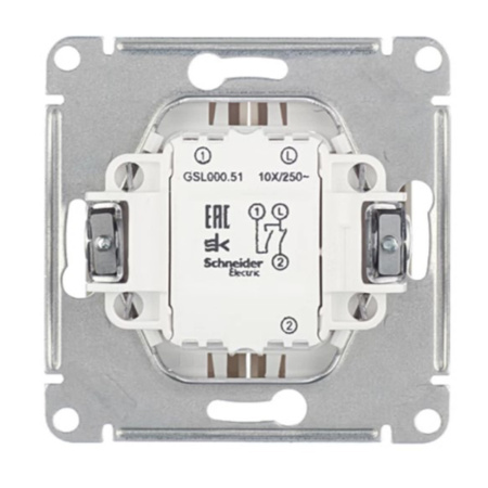 Картинка Выключатель двухклавишный в рамку Бежевый System electric GLOSSA