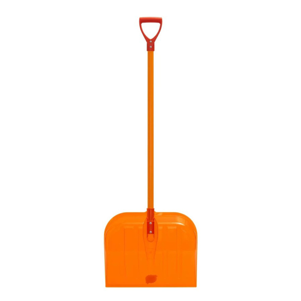Картинка Снеговая лопата из поликарбоната с черенком и ручкой 460х400х60 Оранжевая Эталон Оригинал