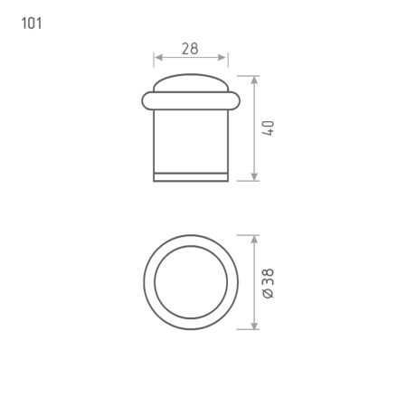 Картинка Ограничитель дверной 101 Матовый никель