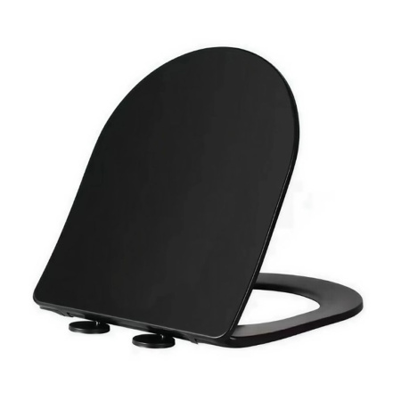 Картинка Сиденье для унитаза дюропласт микролифт Черное Circulo Selena C101NM