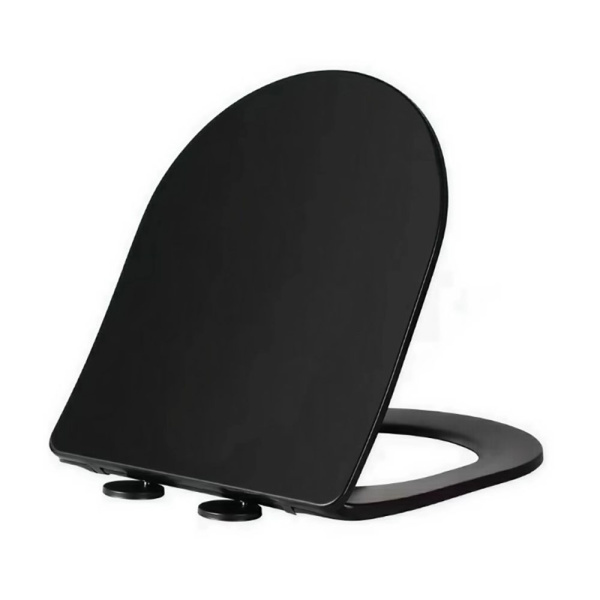 Картинка Сиденье для унитаза дюропласт микролифт Черное Circulo Selena C101NM