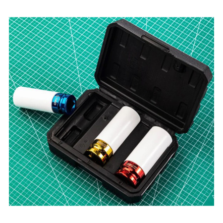 Картинка Набор ударных головок 17х19х21 мм кейс DELI DL2003Q