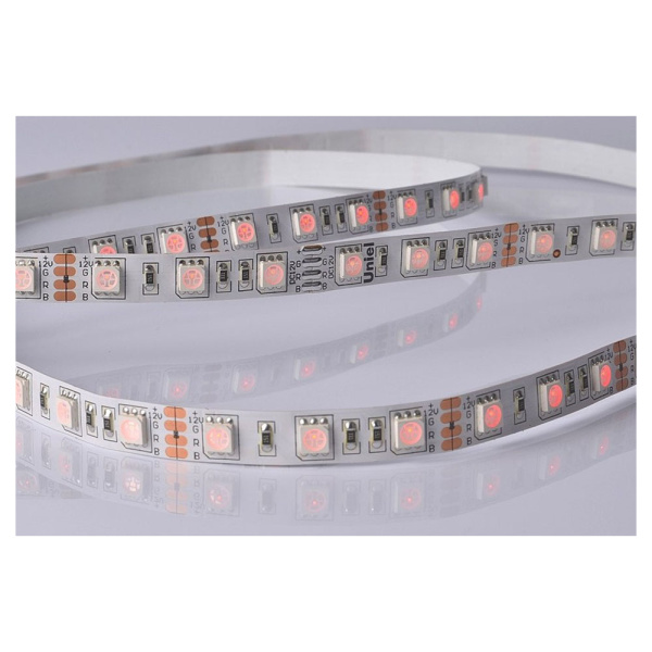 Картинка Светодиодная лента Uniel ULS-M25-5050-60LED/m-10mm-IP20-DC12V-14,4W/m-5M-RGB PROFI