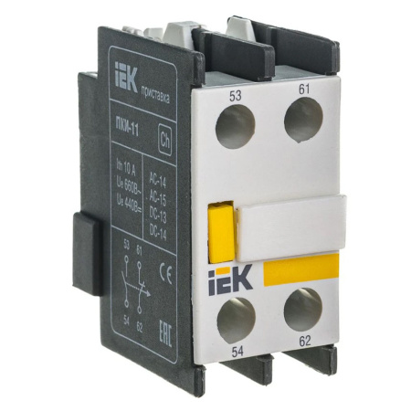 Картинка Приставка ПКИ-11 дополнительные контакты 1з+1р KPK10-11 IEK