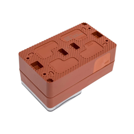 Картинка Блок розетка с з/к шторка +2-клавишный выключатель IP54 Терракотовый Systeme Electric ATLASDESIGN Profi54