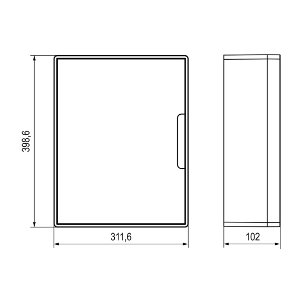 Картинка Корпус пластиковый настенный FRAME ЩРН-П-24 IP41 прозрачная дверь F24W1WT DKC
