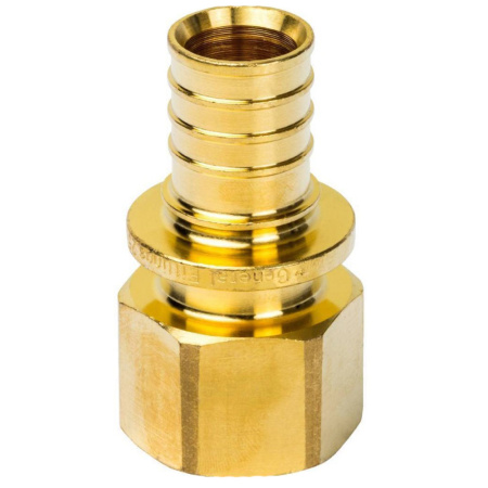 Картинка Переход ВР 25 x G 3/4" латунь для труб из сшитого полиэтилена аксиальный STOUT