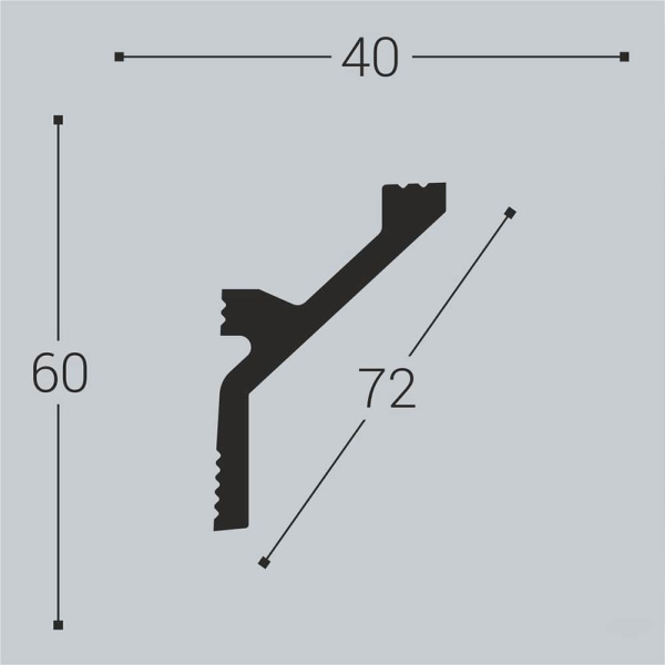 Картинка Карниз К12 60х40х2000 мм