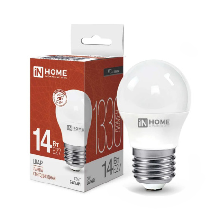 Лампа светодиодная LED-ШАР-VC 14Вт 230В E27 4000K 1330Лм IN HOME