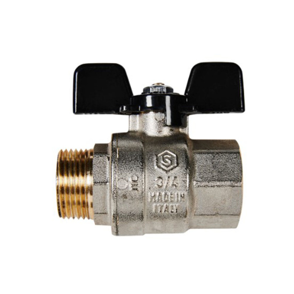 Картинка Кран шаровой полнопроходной 3/4" ВР/НР ручка бабочка STOUT