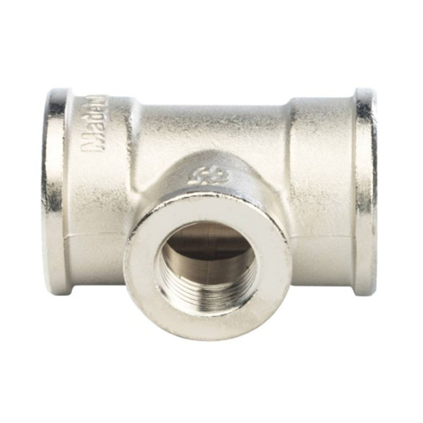 Картинка Тройник ВВВ 1"х1/2"х1" переходной никелированный STOUT