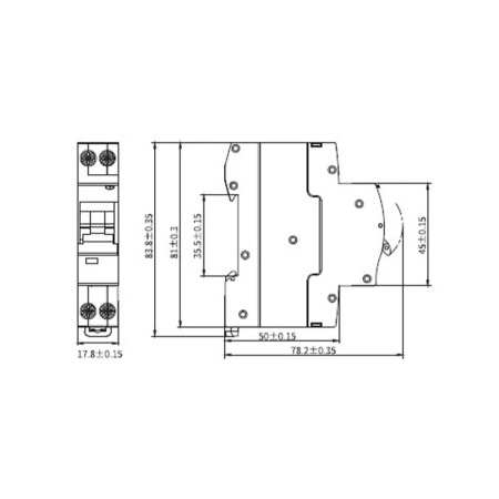 Картинка Автоматический выключатель дифференциального тока YON макс 1P+N С 20A 6kA 30mA А DKC