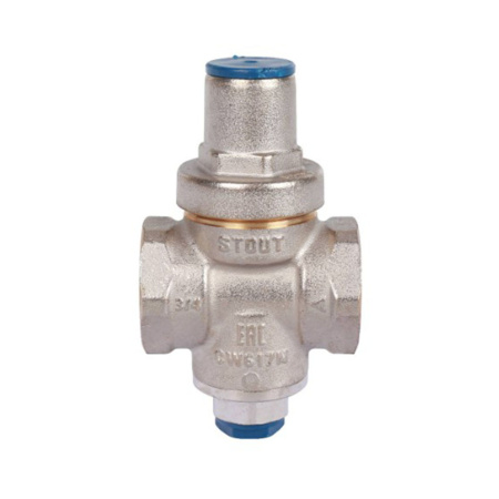 Картинка Редуктор давления PN16 вн/вн 3/4" с выходом под манометр STOUT