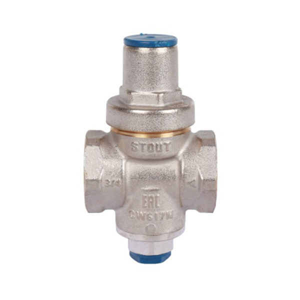 Картинка Редуктор давления PN16 вн/вн 3/4" с выходом под манометр STOUT