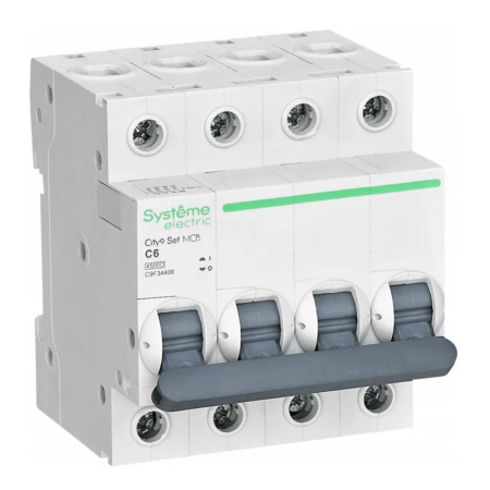 Картинка Выключатель автоматический 4п 6А С 4.5kA 400В City9 Set Systeme Electric