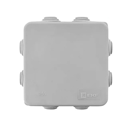 Картинка Коробка распределительная КМР-030-031 прямого монтажа 85х85х40 8 ввод Серая IP55 EKF