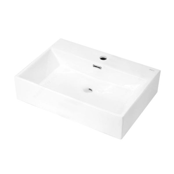 Картинка Умывальник подвесной Quadra 60 прямоугольный 1 отверстие по центру Белый Selena