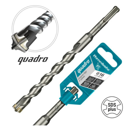 Картинка Бур 16х210 мм SDS-plus 4 грани RENNBOHR Quadro