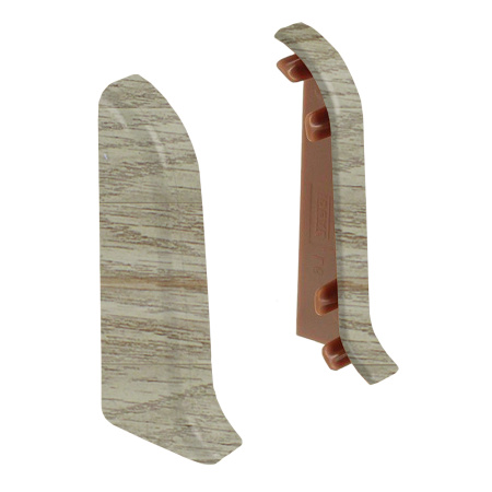 Торцевые заглушки для плинтуса К55 Комфорт 2 штуки Дуб арктик