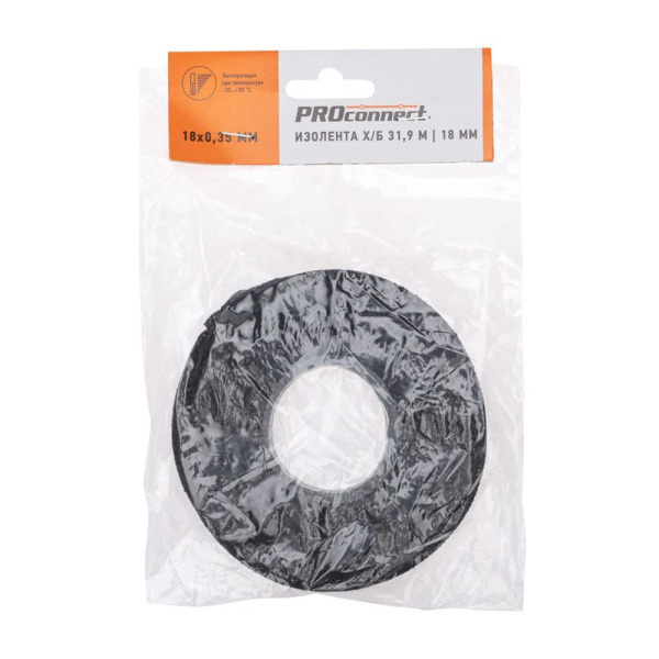 Картинка Изолента ХБ 18х0,35 мм ролик 31,9 м 200 гр Тканевая PROconnect