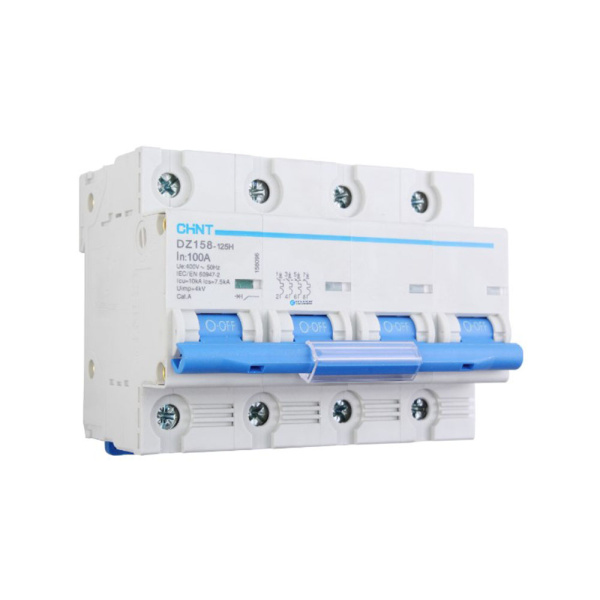 Картинка Выключатель автоматический 4п С 100А 10к DZ158-125H CHINT