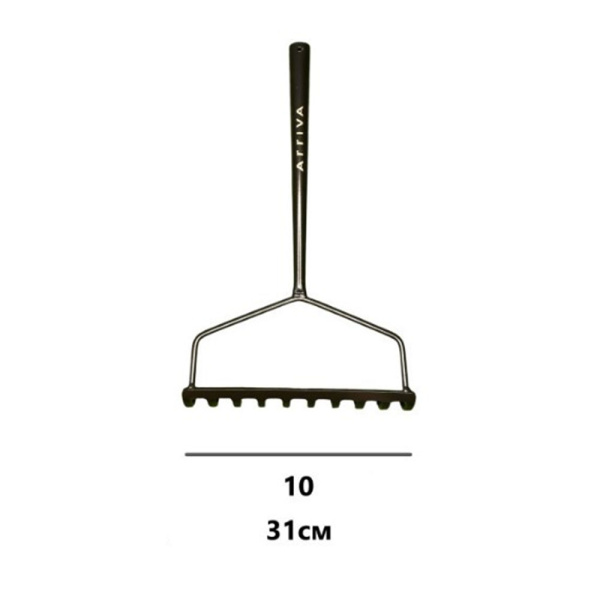 Картинка Грабли 10 зубцов цельнометаллическая с увеличенным захватом ARRIVA