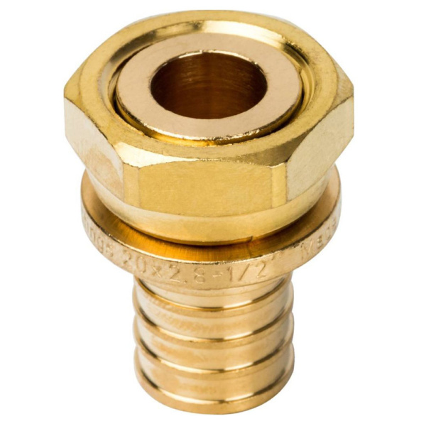 Картинка Переходник с накидной гайкой 20 x G 1/2 аксиальный STOUT