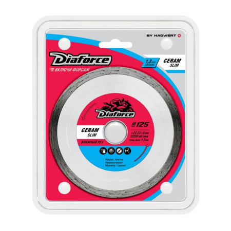 Круг алмазный 125х22,23х8х1,3 Diaforce ceram slim