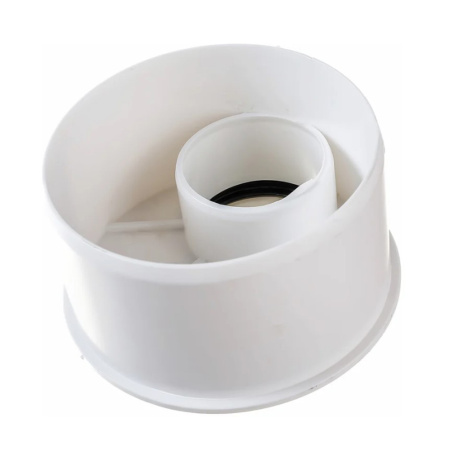 Картинка Переход Ø 110х50 мм Белый Бесшумный эксцентриковый короткий Политэк