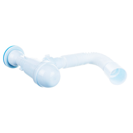 Картинка Сифон для умывальника мойки бутылочный 11/4"x40 мм гофрированный 40х50 мм нержавеющая сетка АНИ Пласт