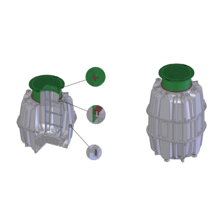 Картинка Средняя секция колодца полимерного 1200-300 мм AQUASTOK