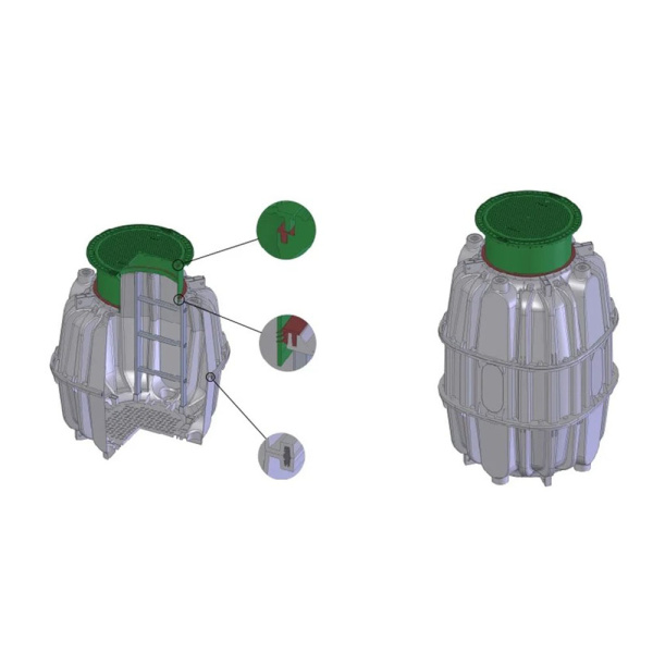Картинка Средняя секция колодца полимерного 1200-300 мм AQUASTOK