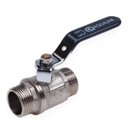 Кран шаровой НН 1/2" U ручка никелированный AQUALINK
